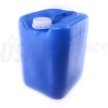 Water Drum - Five (5) Gallon - Blue Poly Rectangular Stackable - Sampson