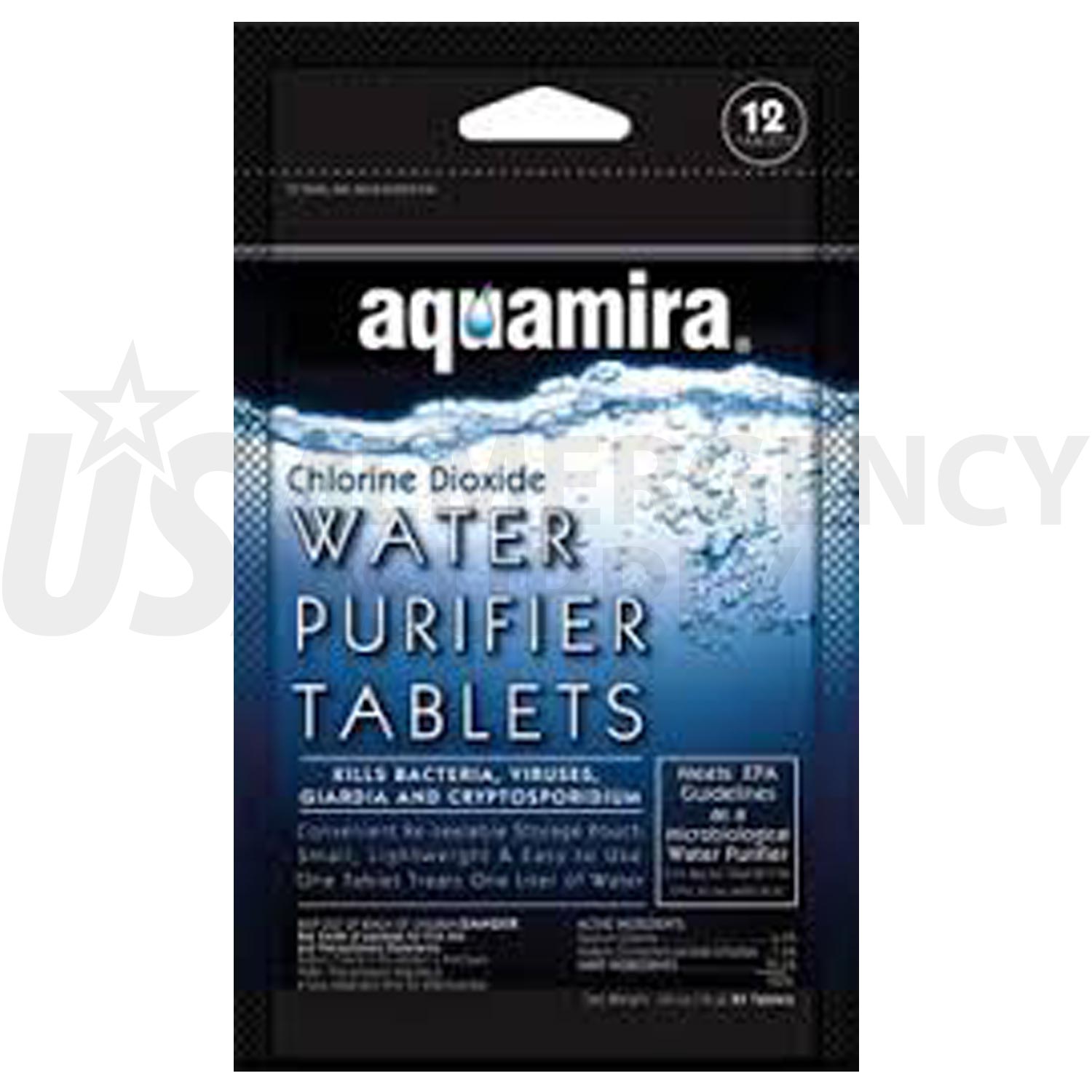 Aquamira Water Purifier Tablets 12 Pack | USA Emergency Supply