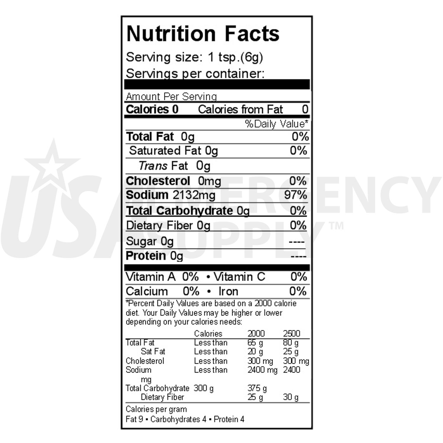 Iodized Salt Nutrition Facts Bios Pics